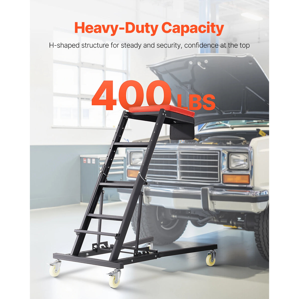 SucceBuy Adjustable Automotive Topside Creeper for Comfortable Engine Repair