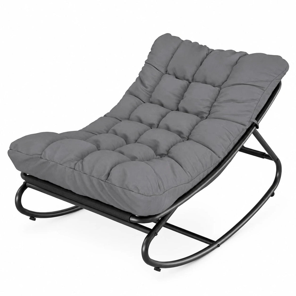 HiMISS Outdoor Metal Rocking Chair With Waterproof Cushion