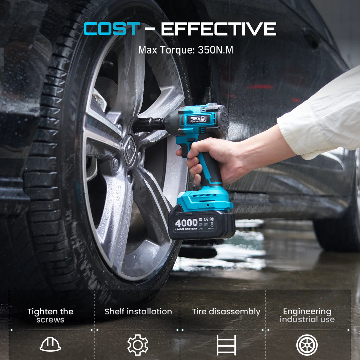 Seesii Three In One Cordless Brushless Power Tool Combo Kit