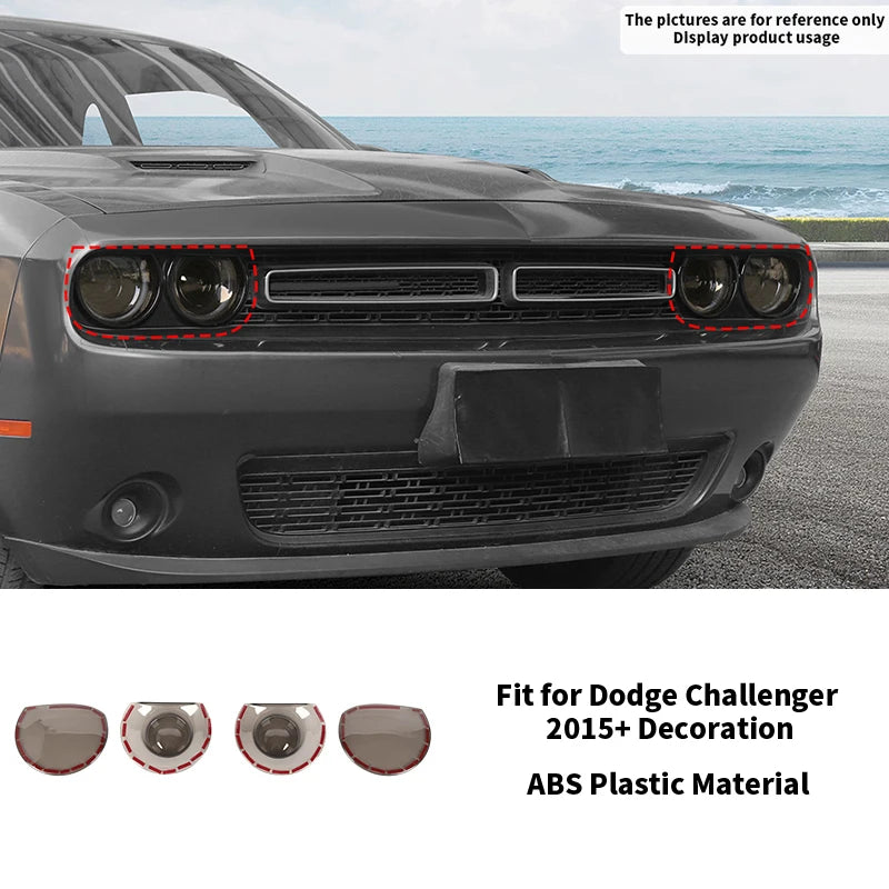 JIDIXIAN Headlight Lamp Decoration Cover For Dodge Challenger