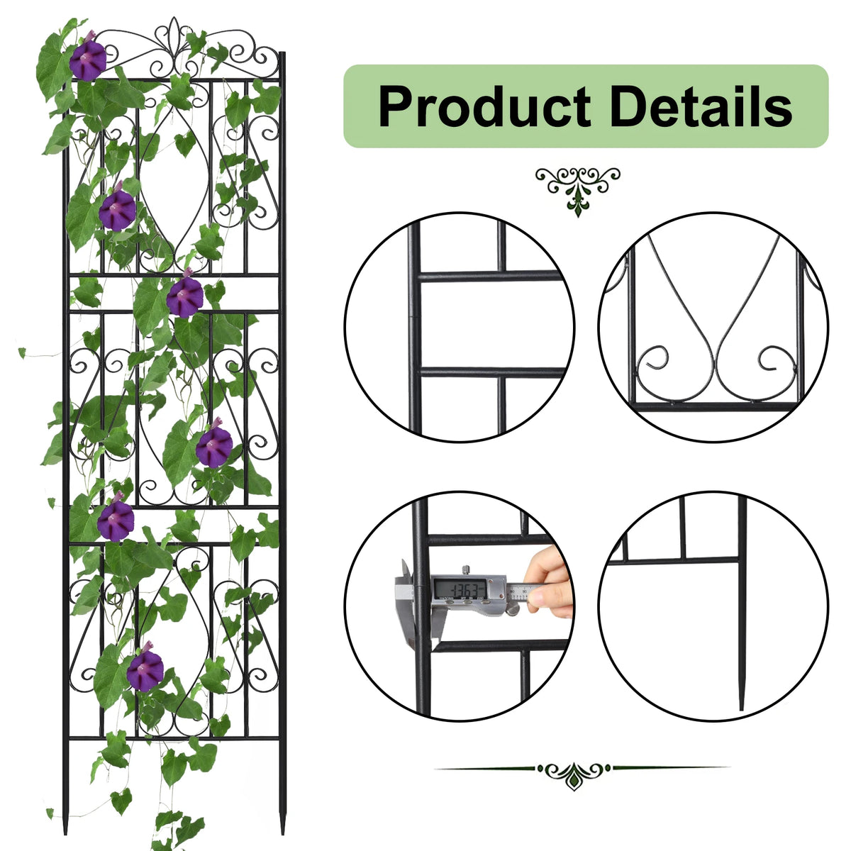 Metal Garden Trellis For Climbing Plants And Decorative Support