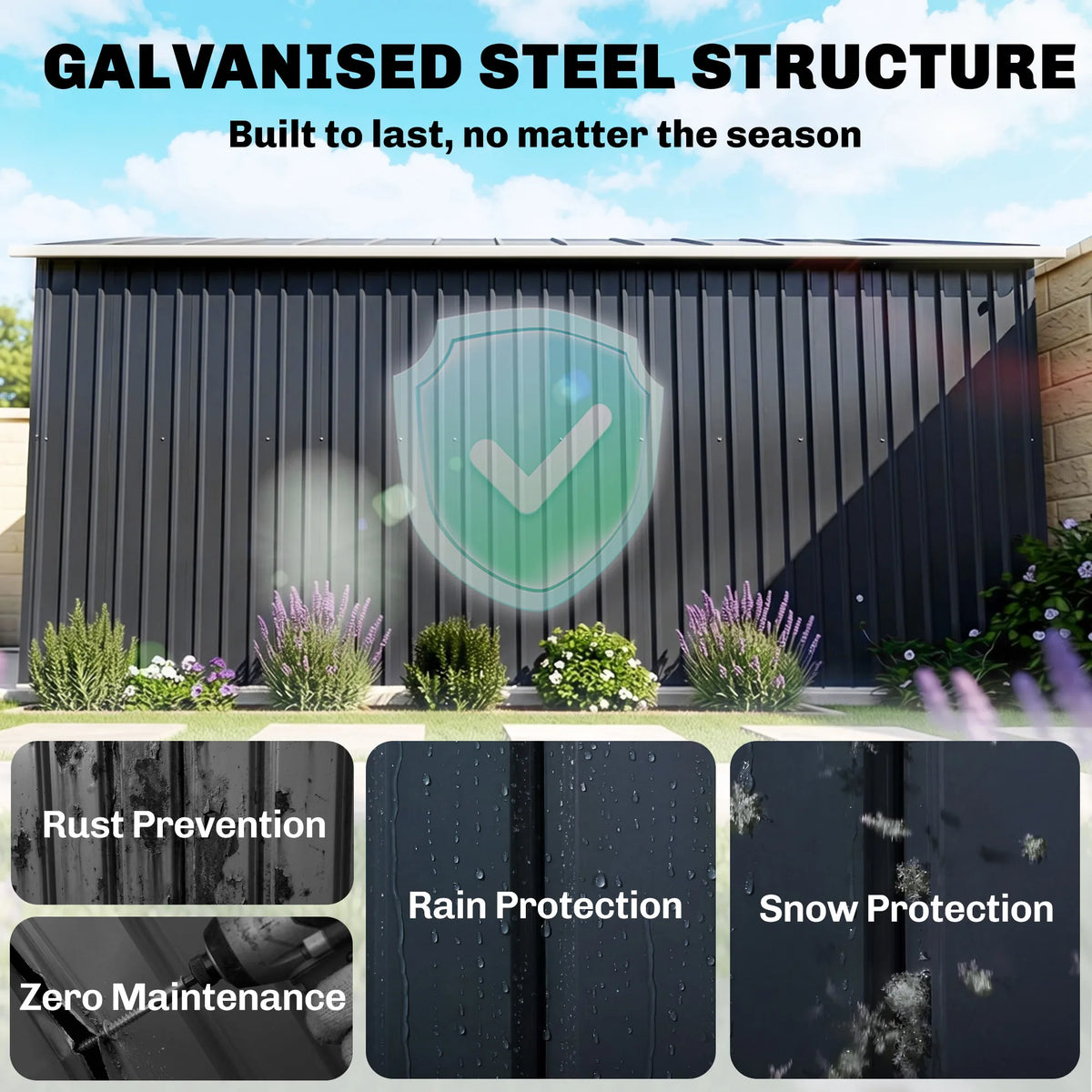 Outsunny Steel Outdoor Storage Shed Kit For Garden Tools