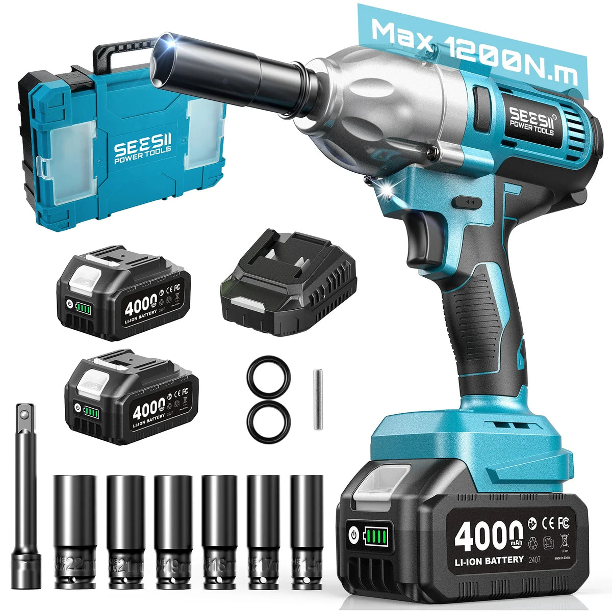 Seesii Three In One Cordless Brushless Power Tool Combo Kit