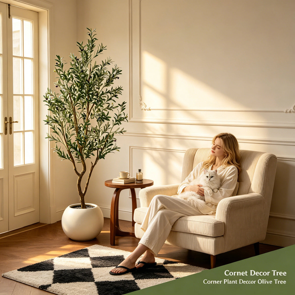 Olitree Artificial Olive Tree Faux Plant With Lifelike Fruits