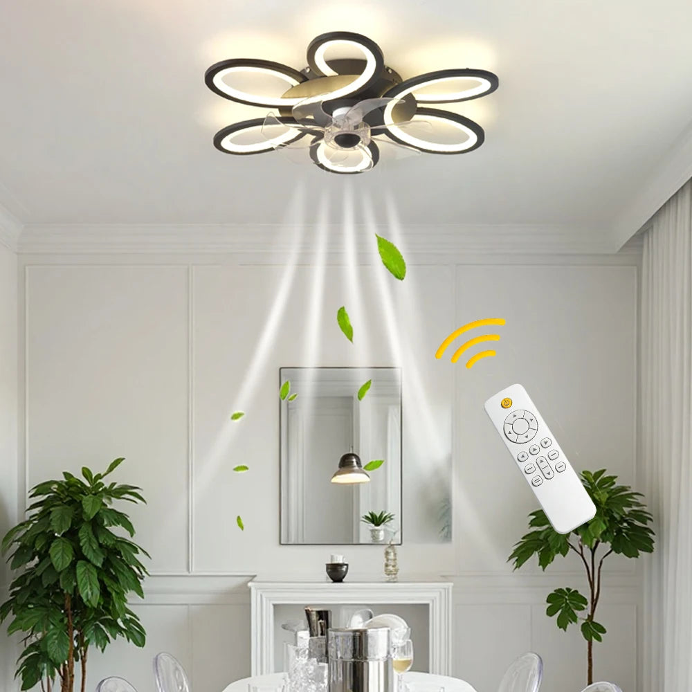 Dimmable Ceiling Fan Light With Reversible Motor And Remote Control