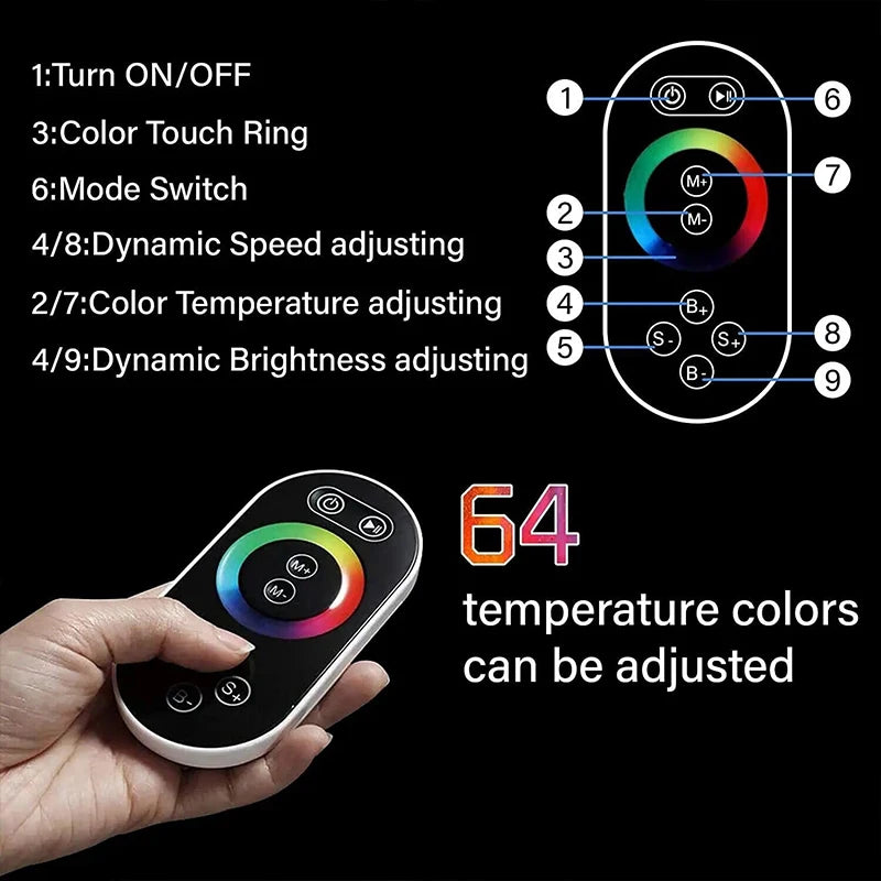Wanmivezlo LED Rainfall Shower Head With Remote Control