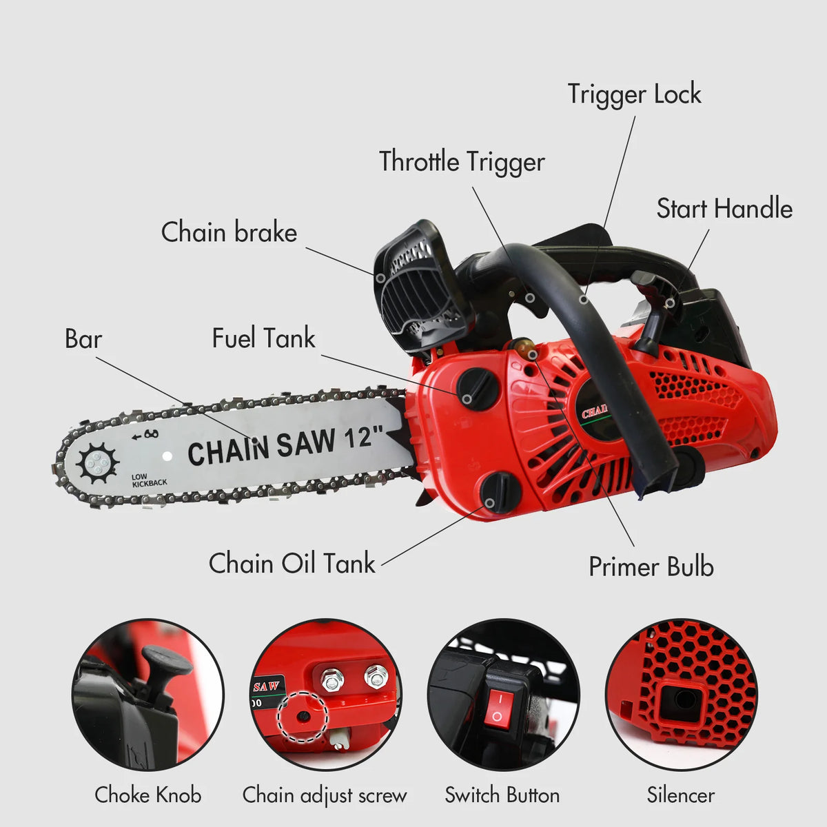 Portable Electric Chainsaw With Brushless Motor For Wood Cutting