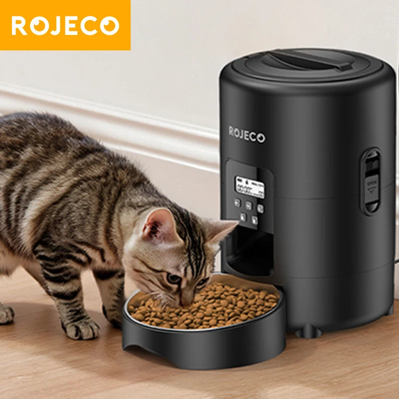 ROJECO Smart Automatic Pet Feeder With Programmable Feeding Control