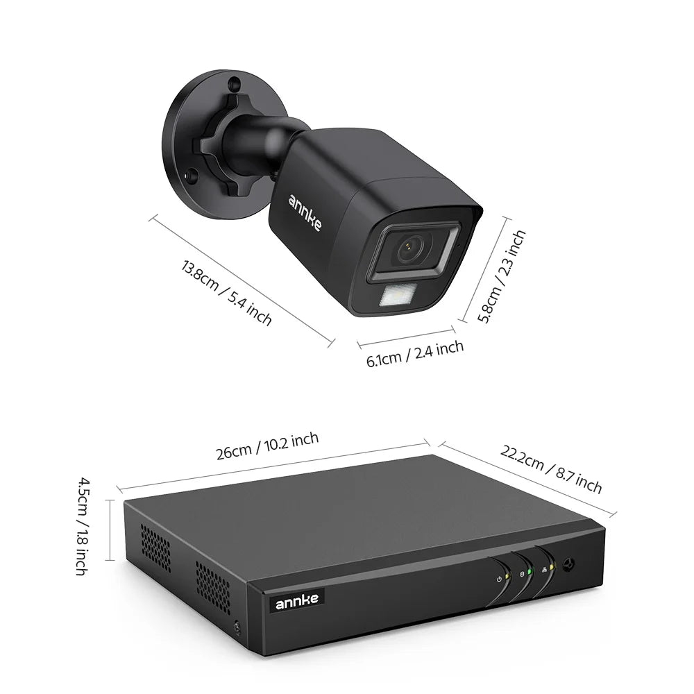 ANNKE Wired Security Camera System With AI Human Vehicle Detection