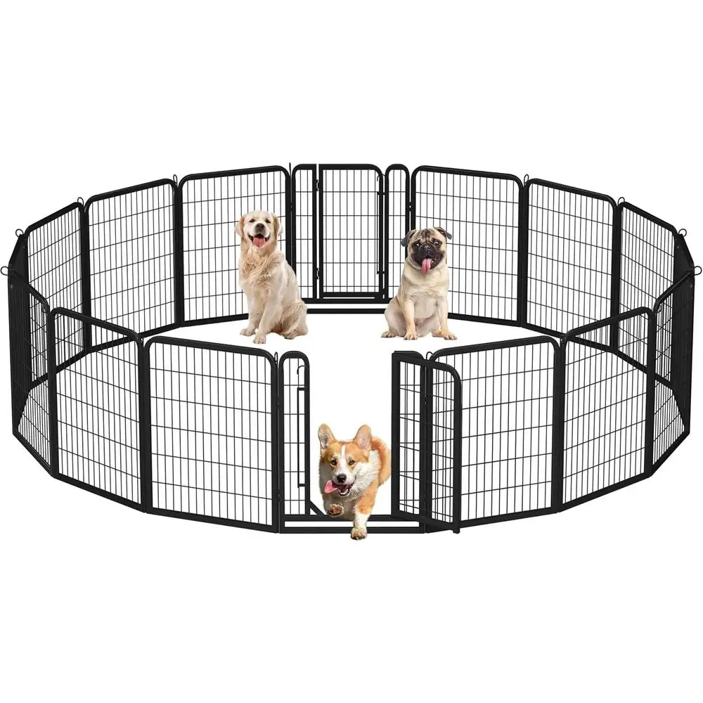Metal Dog Playpen with Secure Door for Indoor Outdoor Use