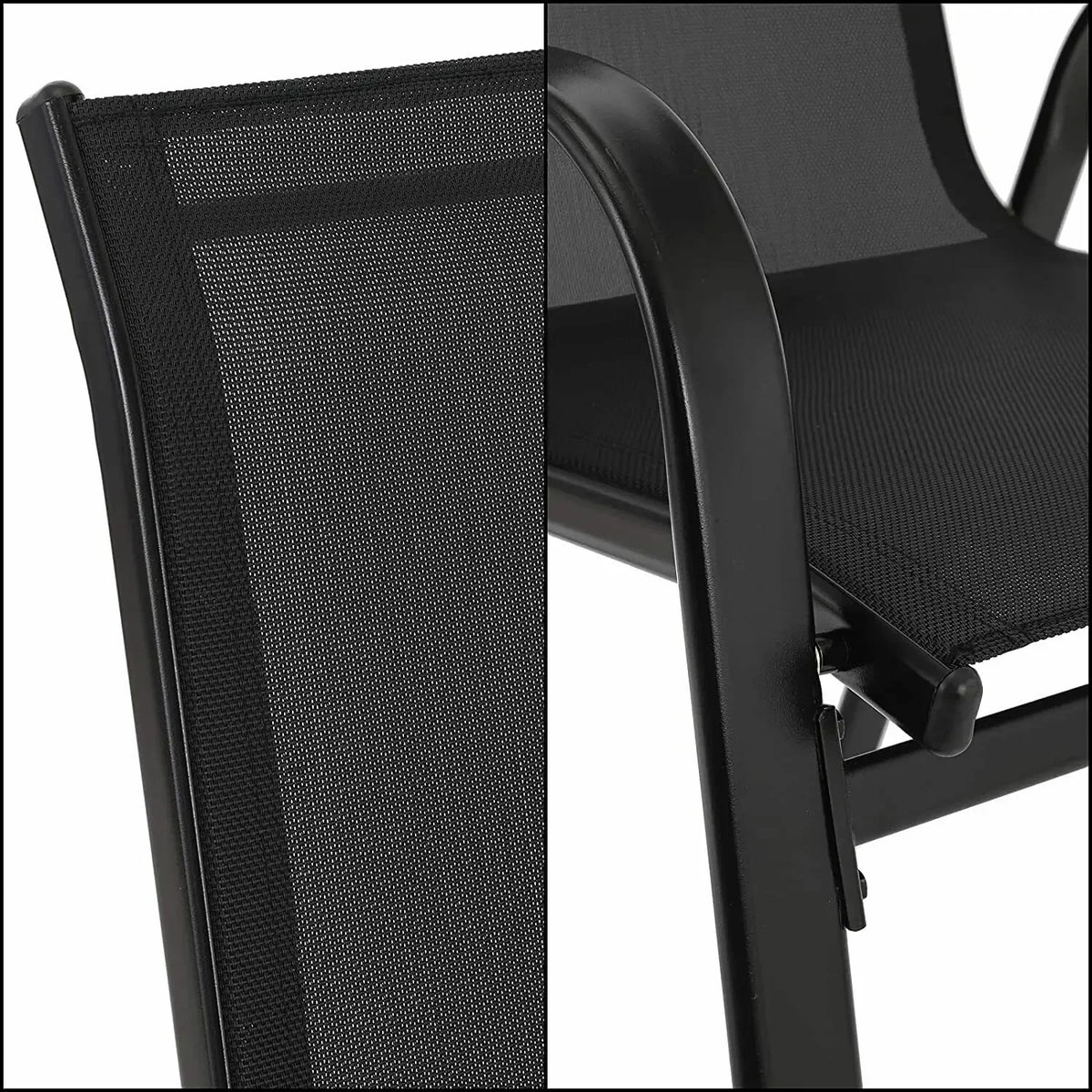 Homfa Stackable Metal Frame Textilene Outdoor Patio Dining Chair Set