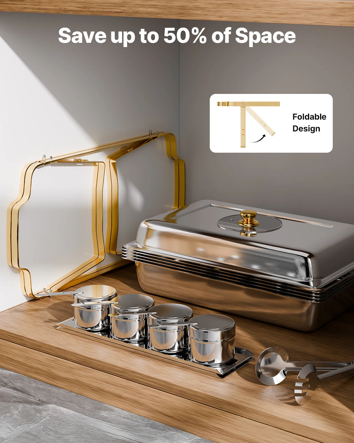 SucceBuy Stainless Steel Chafing Dish Buffet Warmer Set For Catering