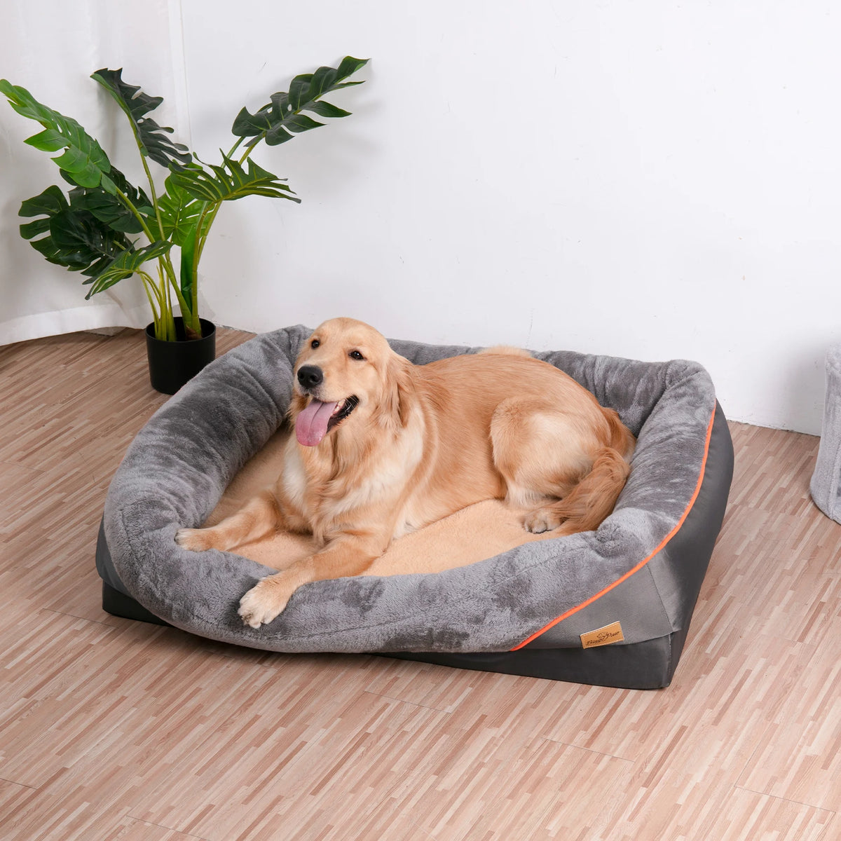 BINGOPAW Orthopedic Dog Bed With Soft Cotton Bolster And Cover