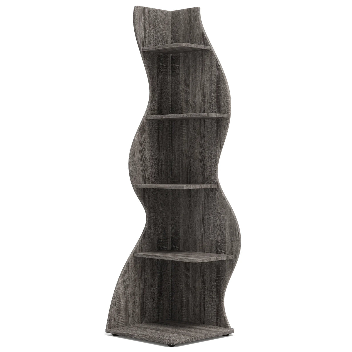 Tribesigns Modern Corner Bookshelf With Stylish Storage And Display Shelves