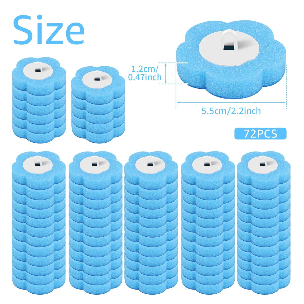 Willstar Disposable Toilet Wand Sponge Brush Head Refills