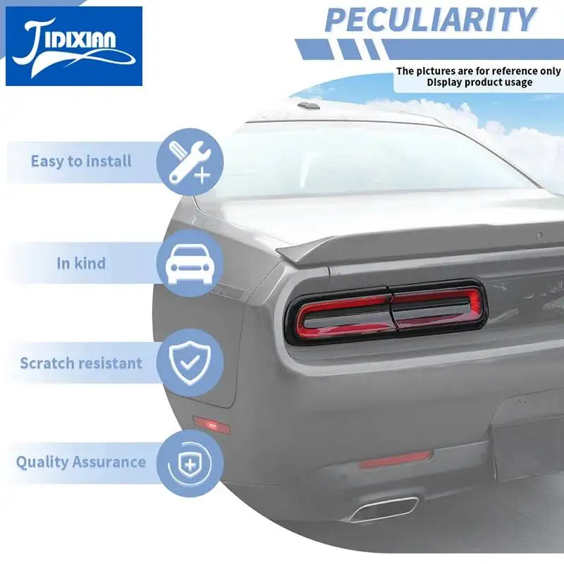 JIDIXIAN Headlight Lamp Decoration Cover For Dodge Challenger
