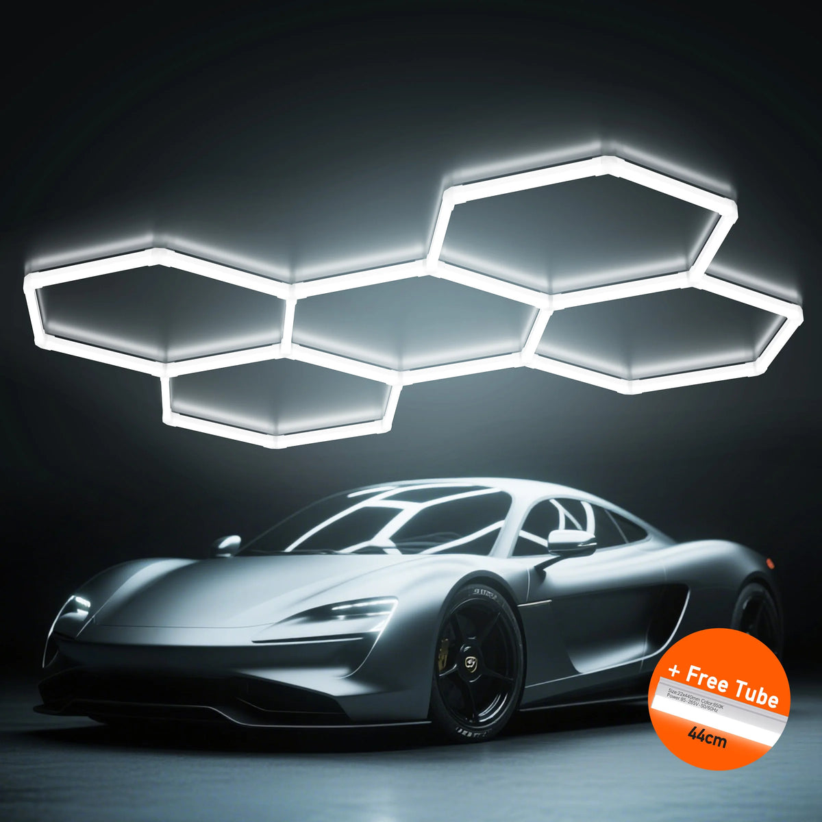 Hexagon LED Garage Ceiling Light For Auto Repair Workshops