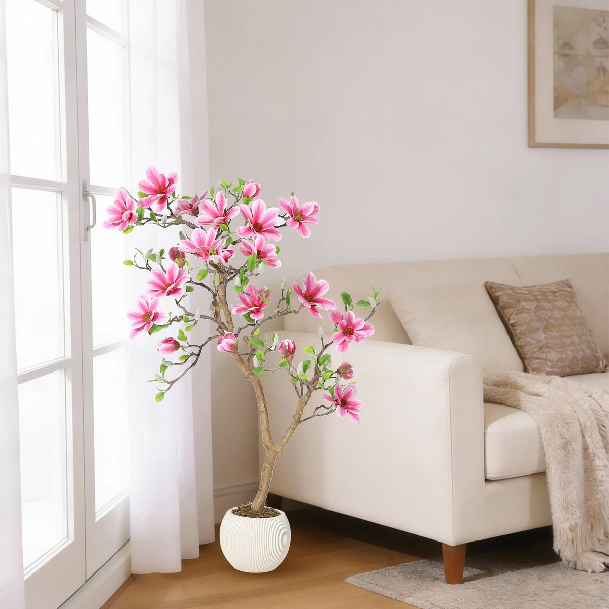 HiMISS Artificial Magnolia Tree For Indoor Home Decor