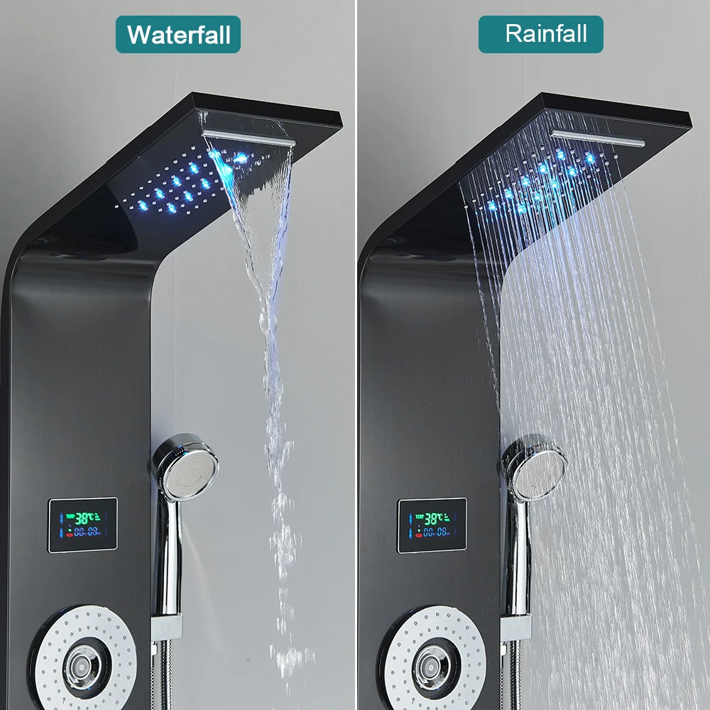 Poiqihy Bathroom Shower System With Mixer Faucet And Handshower