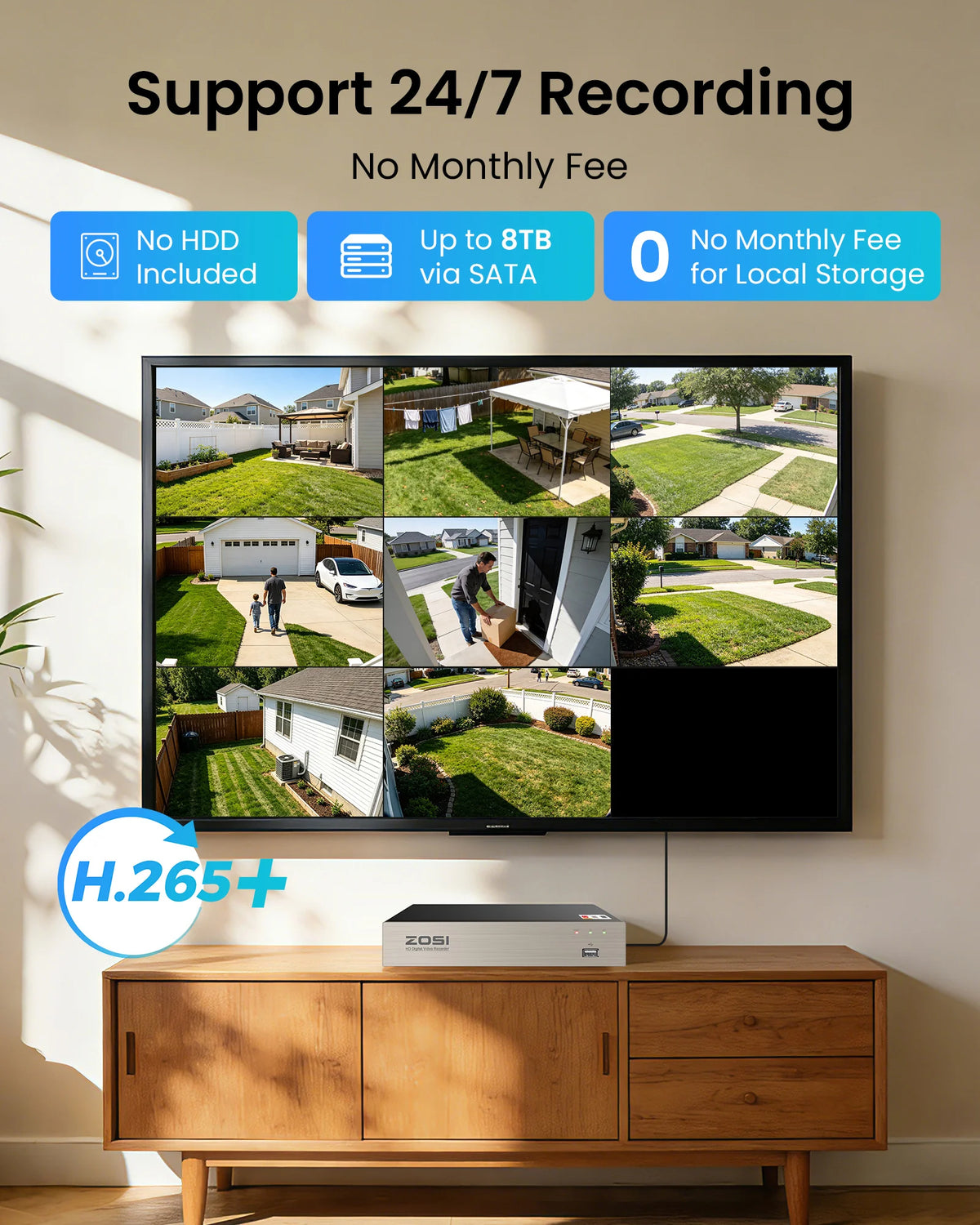 ZOSI Security Camera System With AI Detection And Night Vision