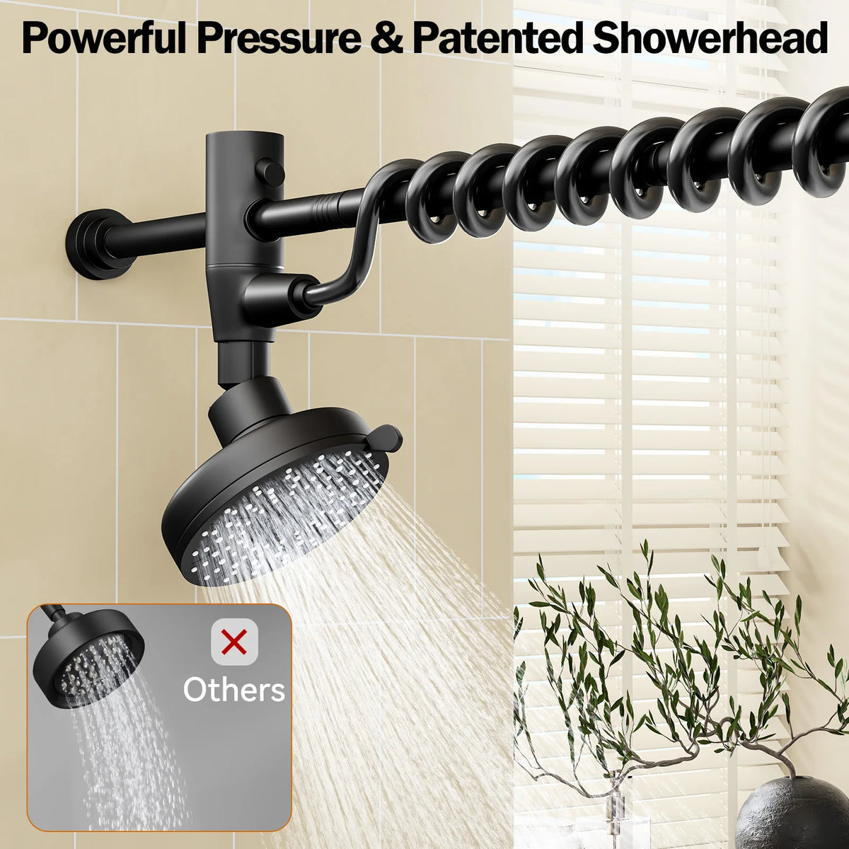 Dual Shower Head For Couples With Adjustable Wall Mount