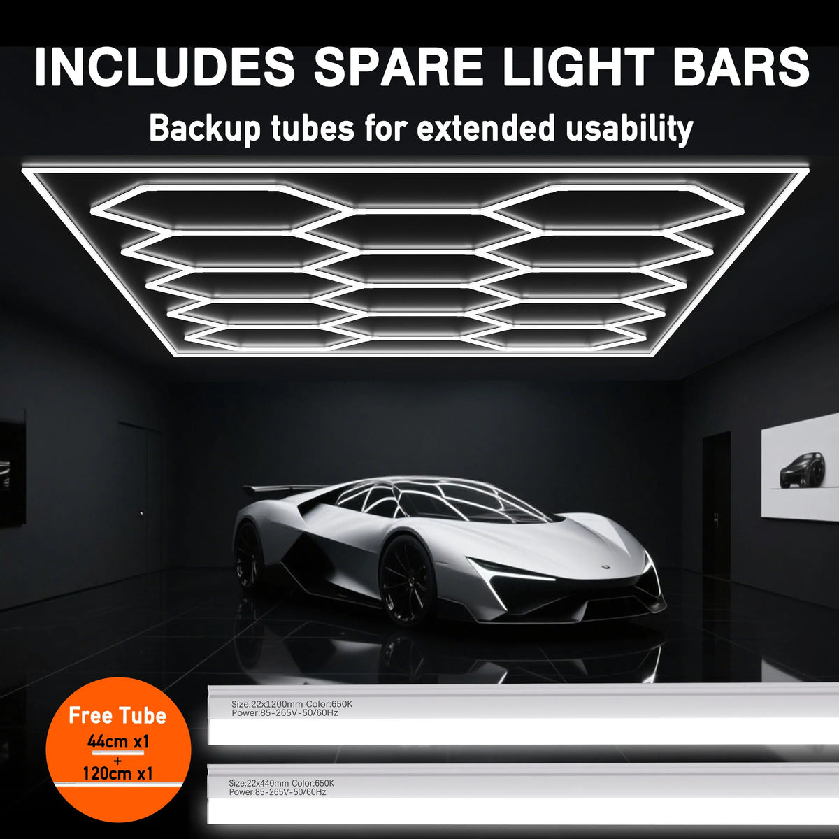 Hexagon LED Garage Ceiling Light For Auto Repair Workshops