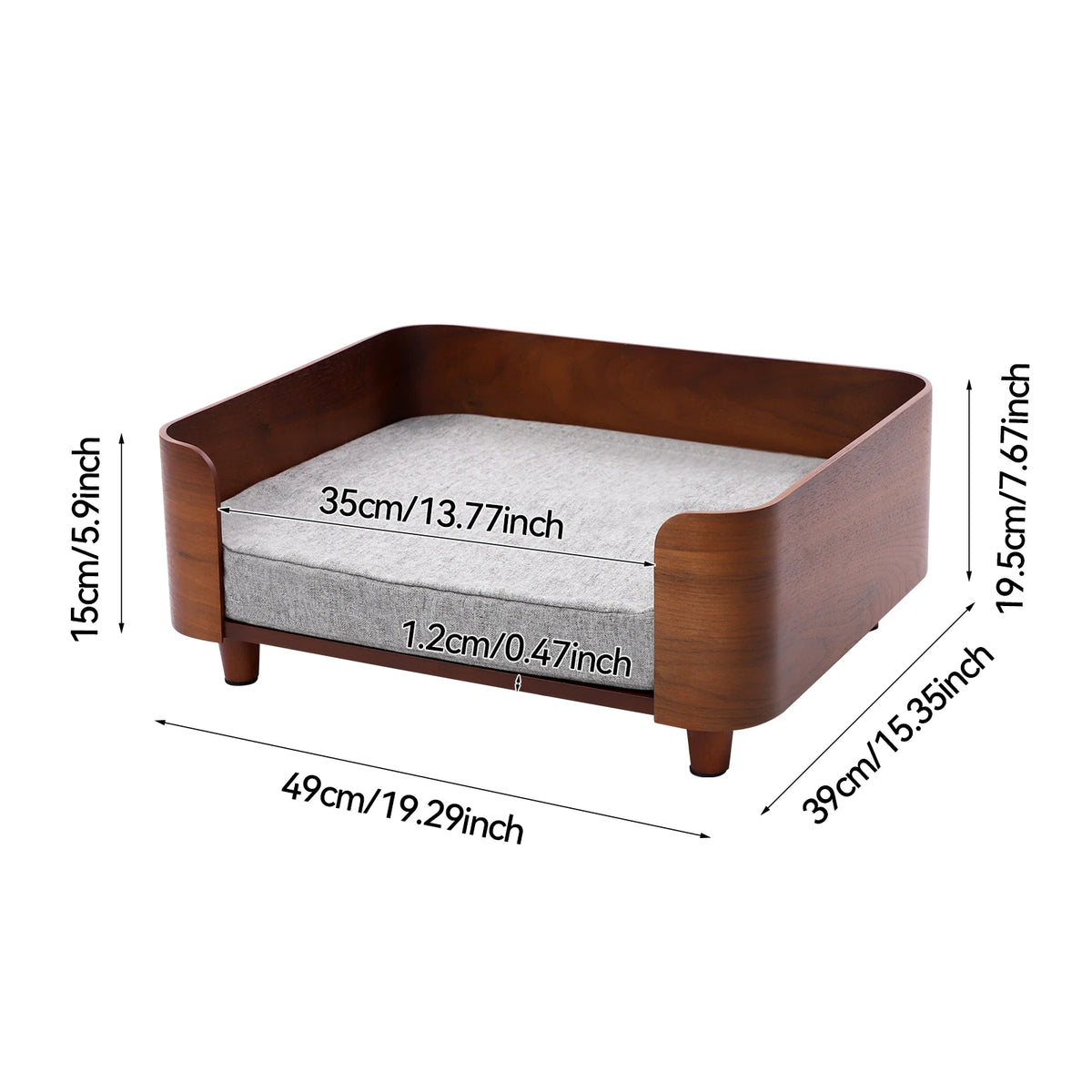 Elevated Pet Sofa Bed With Washable Cover For Dogs Cats