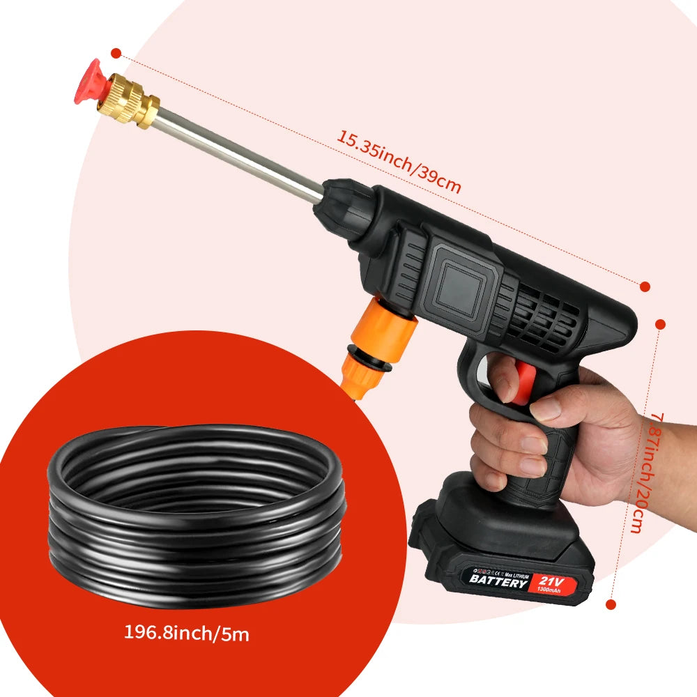 Cordless High Pressure Car Washer With Foam Cannon And Hose