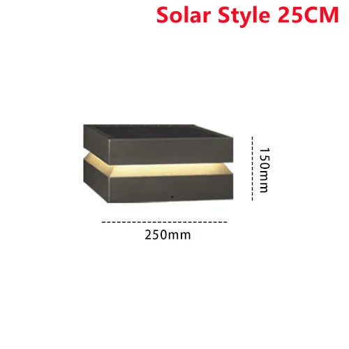 Outdoor Courtyard LED Lawn Lamp Waterproof IP65 Garden Square Solar Street Light For Pillar Chapiter Fence Door Post Decoration