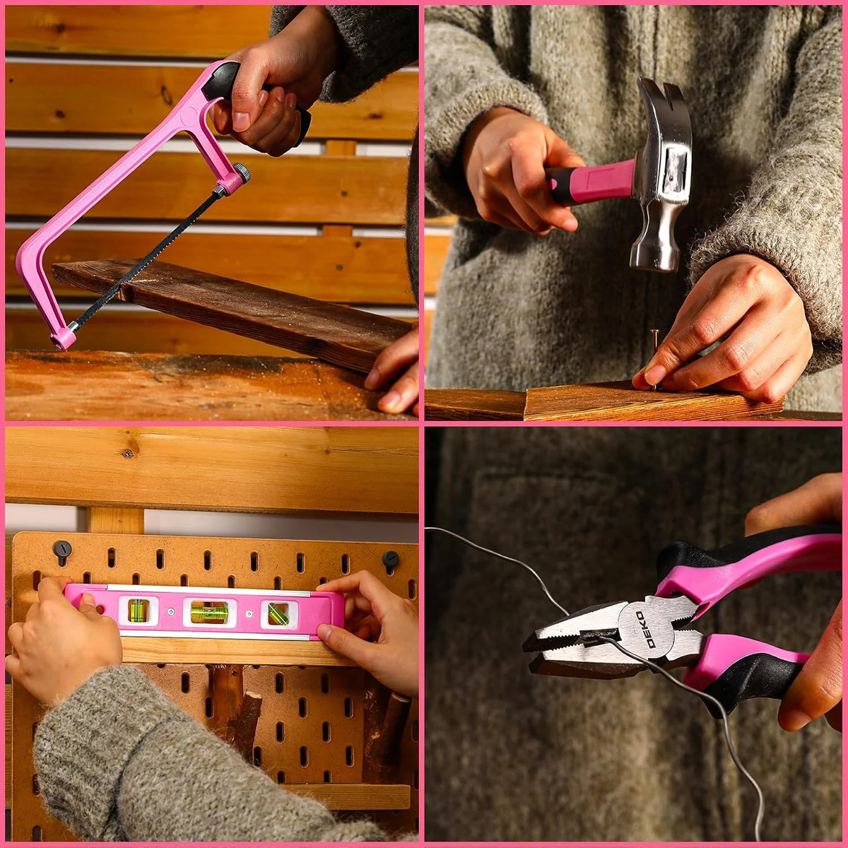 DEKO Cordless Drill and Home Repair Tool Kit With Storage