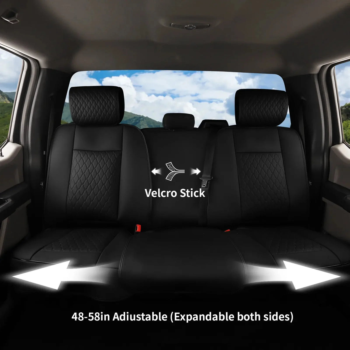 EKR Semi-Custom Waterproof Leather Pickup Truck Seat Covers