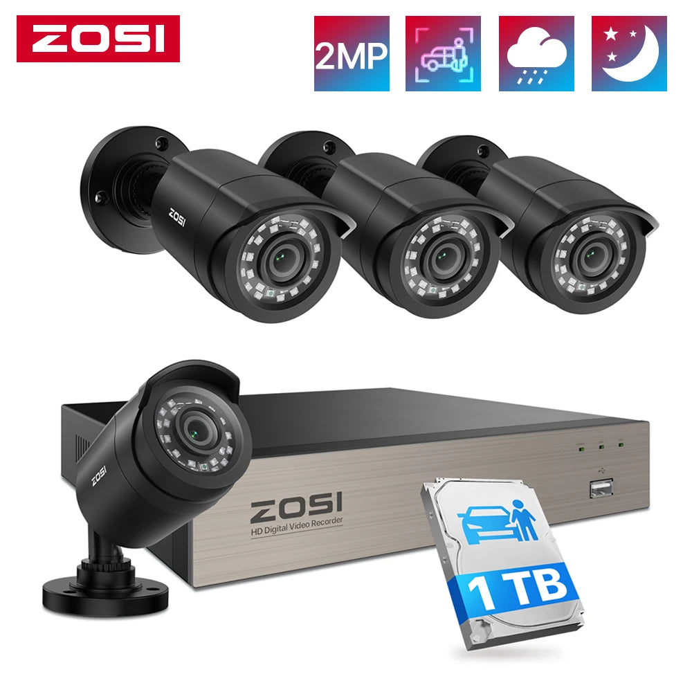 ZOSI Security Camera System With AI Human Vehicle Detection