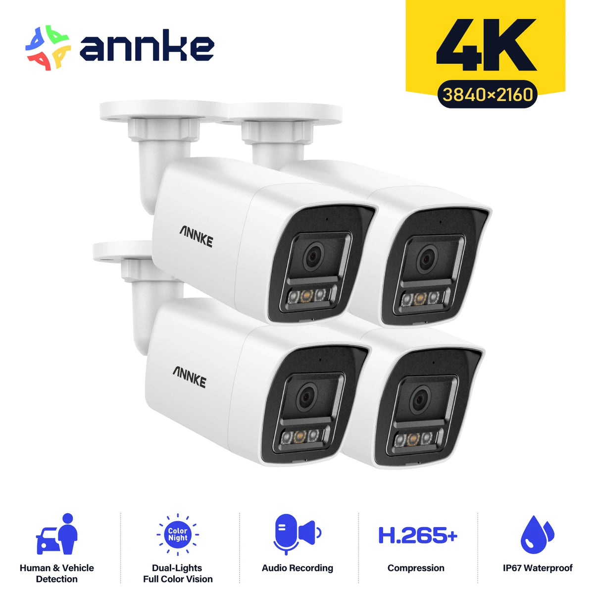 ANNKE 4K Smart Dual Light Bullet Camera With AI Detection