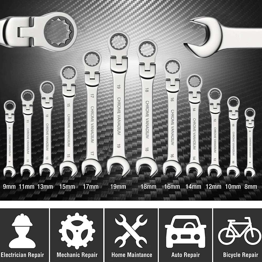 Double End Ratchet Wrench Set For Garage And DIY Repairs