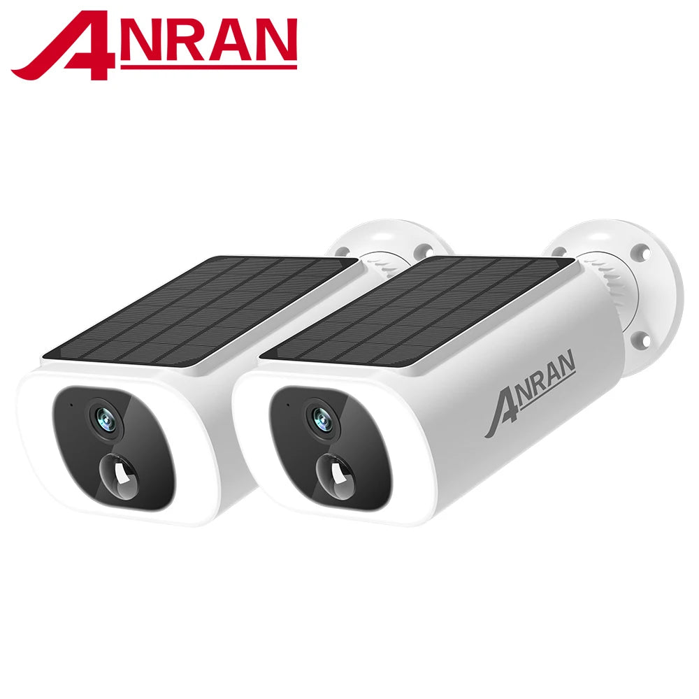ANRAN 2/3/4 PCS Outdoor Wireless WIFI Camera 2.4G 3MP Battery Solar Security Camera Floodlight Color Night Vision Local Alarm