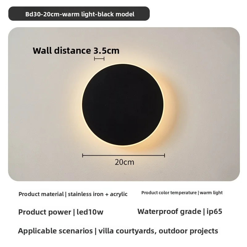 Round LED Wall Light IP65 Waterproof LED Outdoor Wall Lamp Corridor Entrance Porch Bedroom Exterior Decoration Lighting