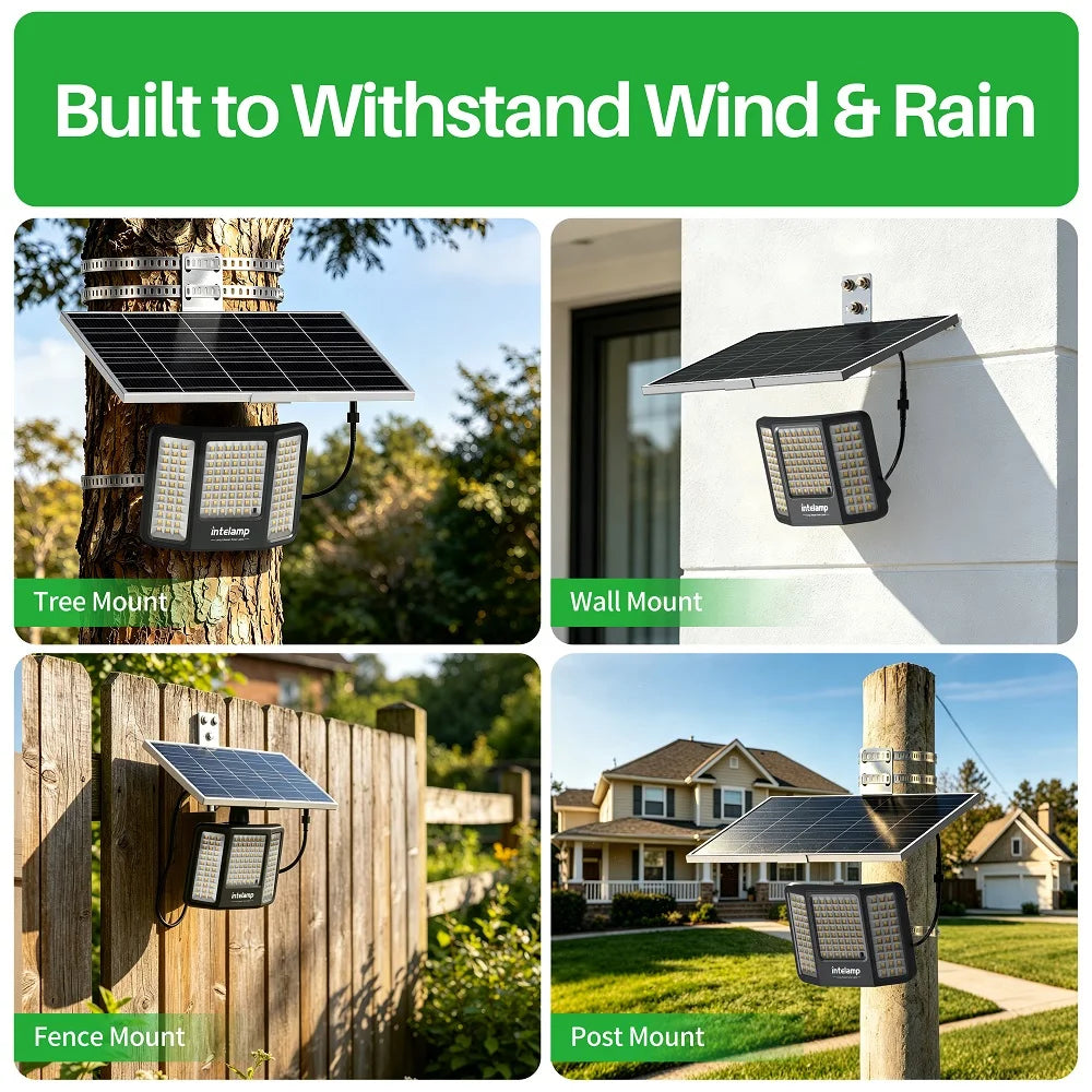 Intelamp Solar Outdoor Lights With Three Lighting Modes For Gardens