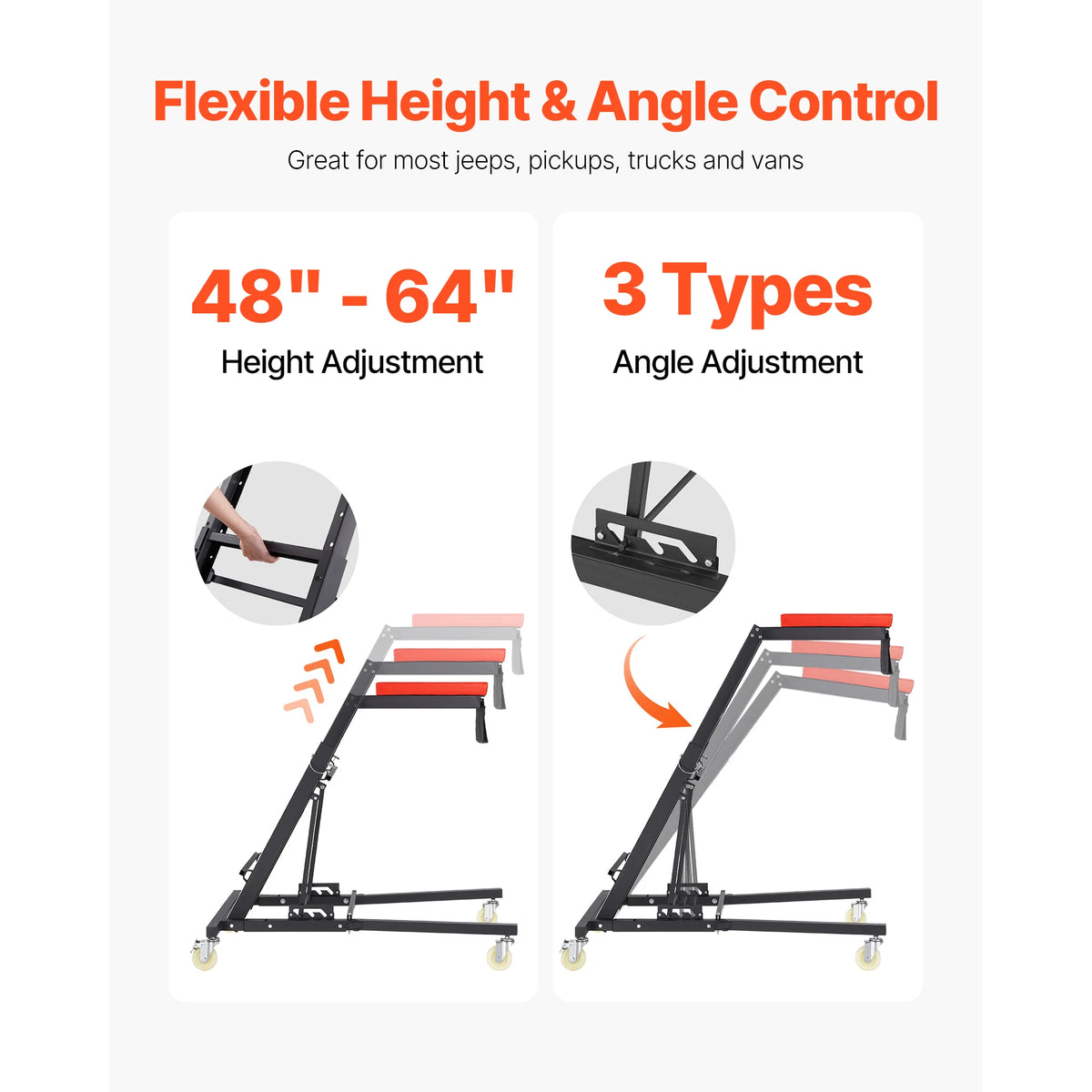 SucceBuy Adjustable Automotive Topside Creeper for Comfortable Engine Repair