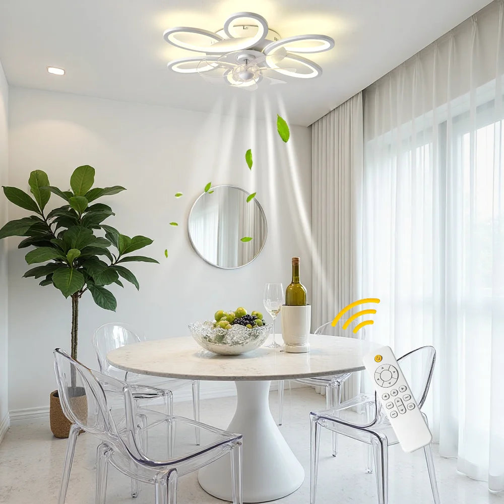 Dimmable Ceiling Fan Light With Reversible Motor And Remote Control