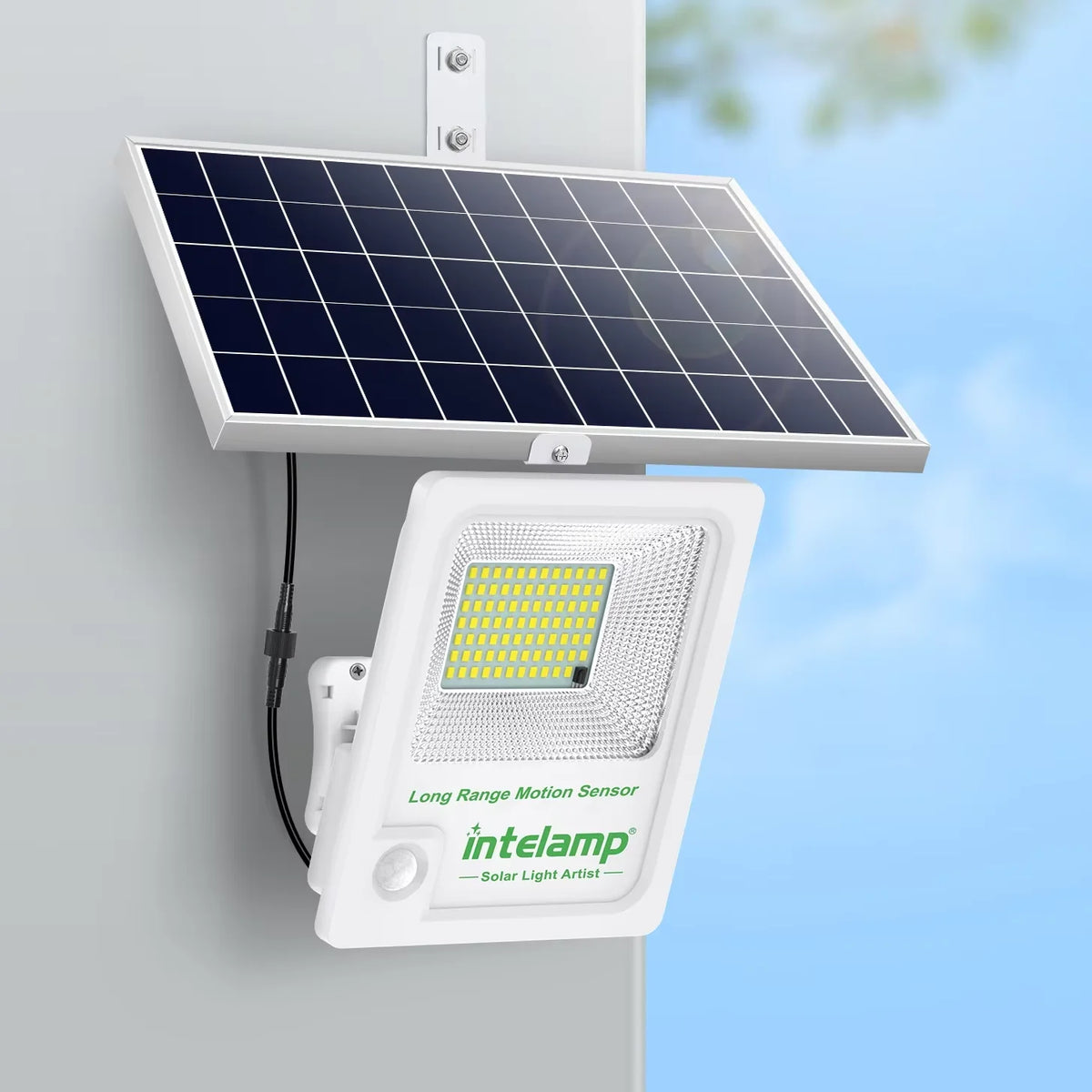 Intelamp Solar Security Light With Dual Motion Sensors