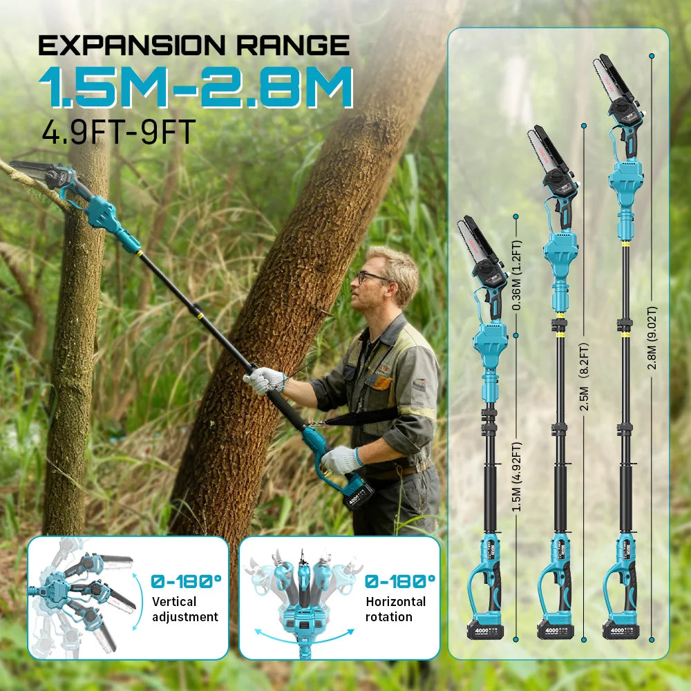 SEESII Brushless Cordless Pruning Shears Chainsaw Telescopic Pole Tool