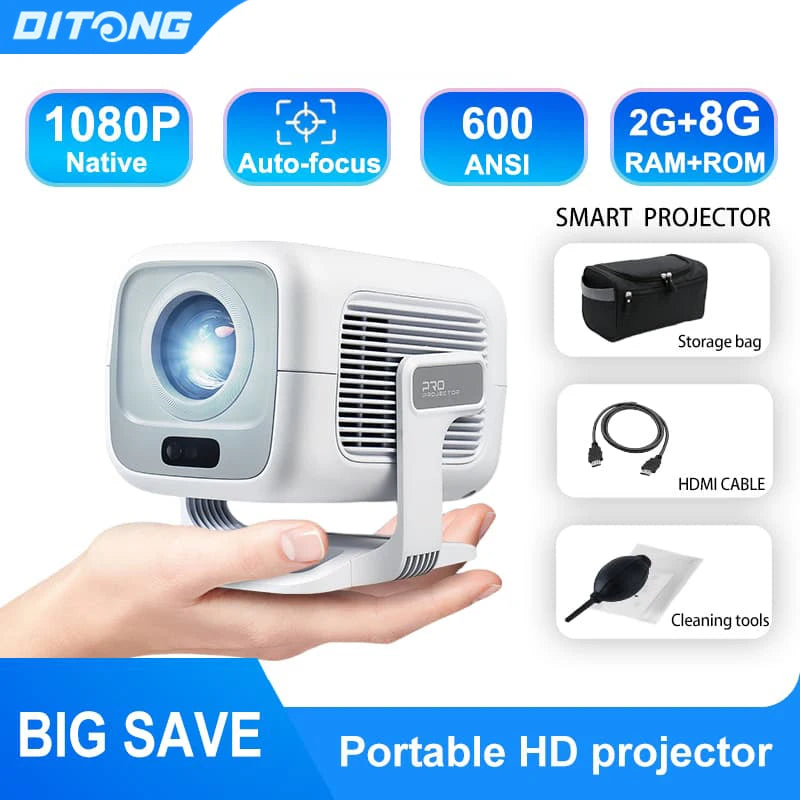 DITONG X3Plus Smart Portable Home Theater Projector With WiFi