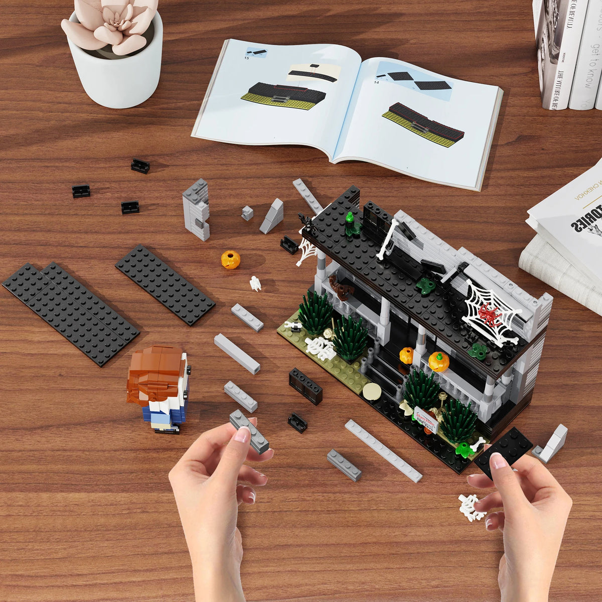 Horror Movie House Building Blocks Architecture Display Ornament