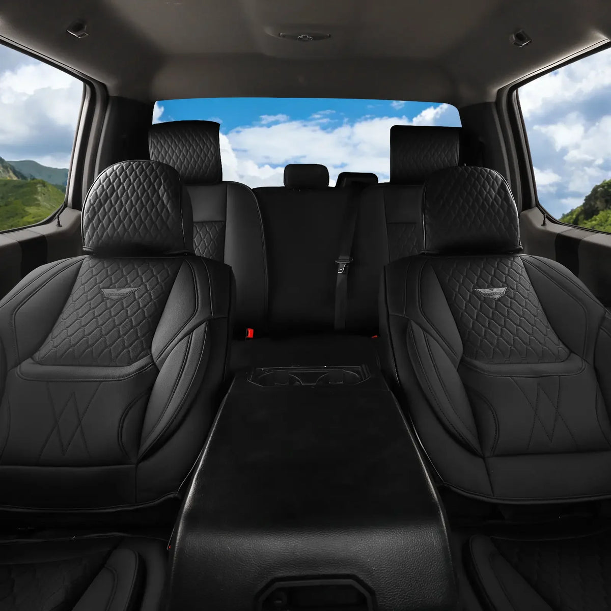 EKR Semi-Custom Waterproof Leather Pickup Truck Seat Covers