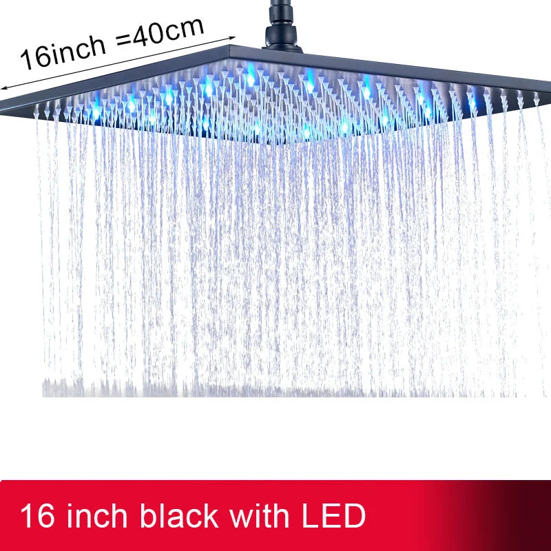 MYQualife LED Rainfall Shower Head With Integrated Lighting
