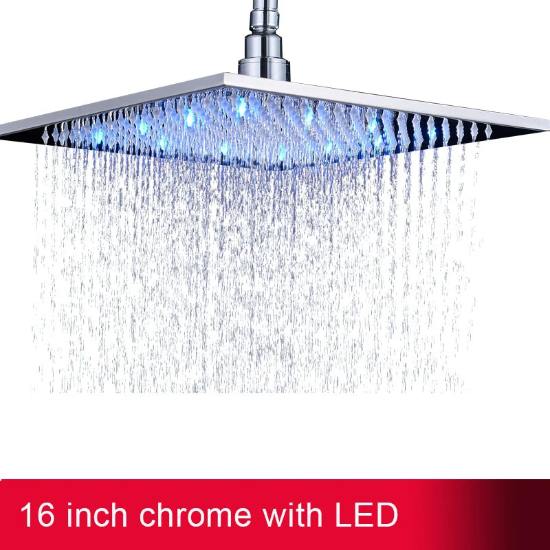 MYQualife LED Rainfall Shower Head With Integrated Lighting