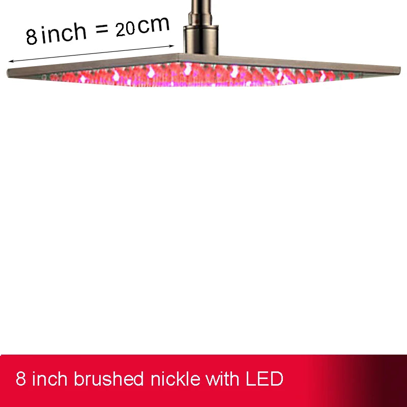 MYQualife LED Rainfall Shower Head With Integrated Lighting
