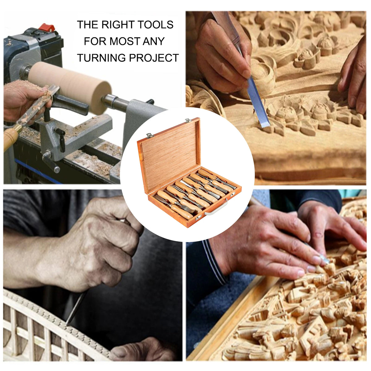 SucceBuy Wood Carving Chisel Set for Lathe Turning and Woodworking