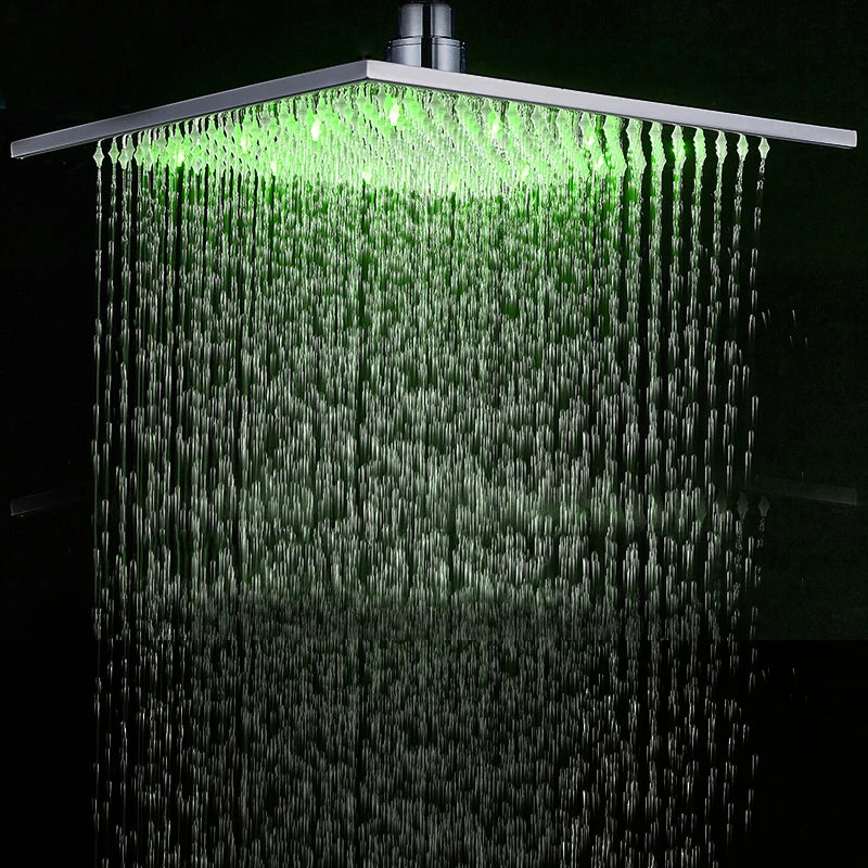 MYQualife LED Rainfall Shower Head With Integrated Lighting