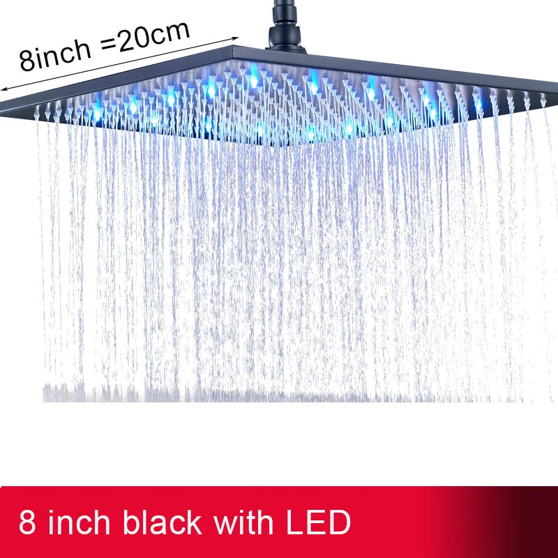 MYQualife LED Rainfall Shower Head With Integrated Lighting